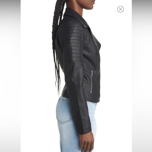 Noisy May Rebel Moto Faux Leather Jacket sz S - Picture 3 of 6
